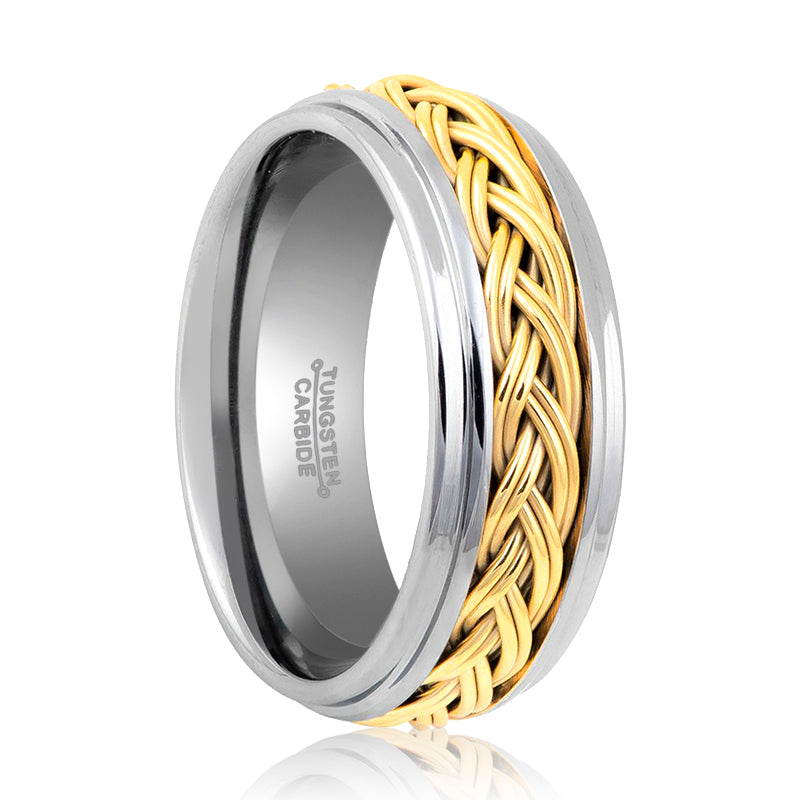 VIPER Gold Rope Tungsten Ring