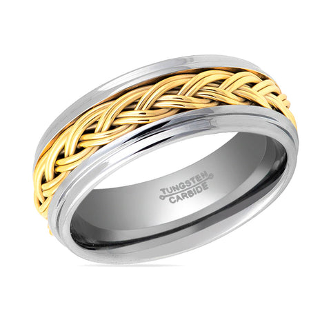 VIPER Gold Rope Tungsten Ring