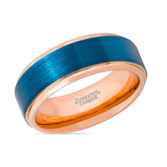 ZION | Two Tone Rose & Blue Tungsten Ring