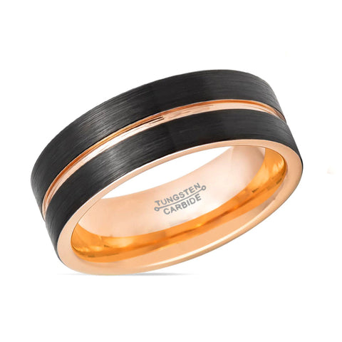 TRISTON | Rose Groove Pipe Cut Tungsten Ring