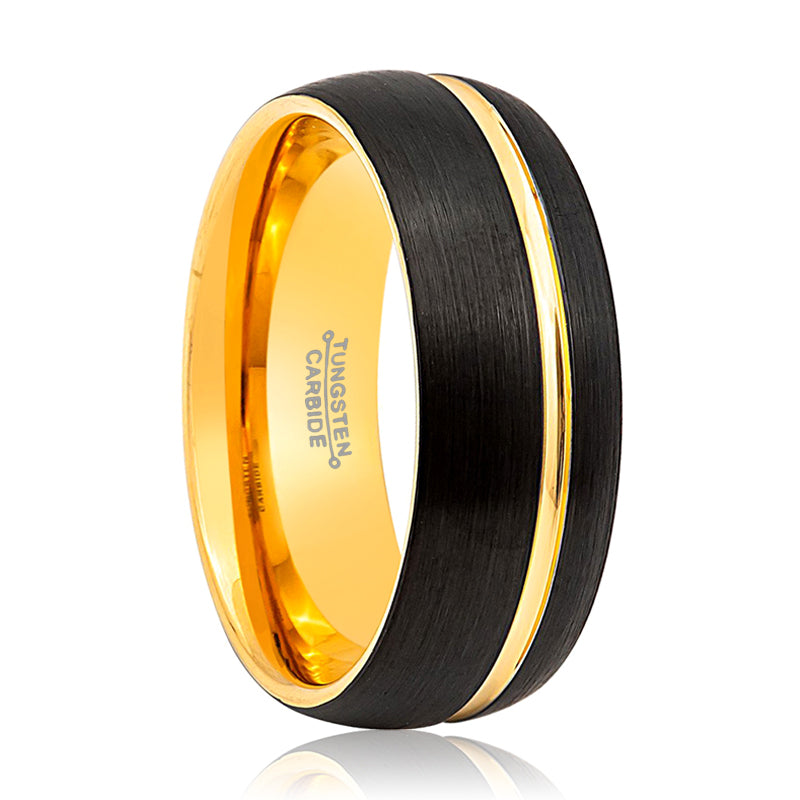 SUPERSONIC | Yellow Gold Groove Tungsten Ring