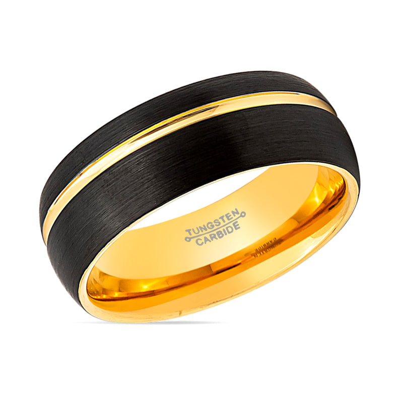 SUPERSONIC | Yellow Gold Groove Tungsten Ring