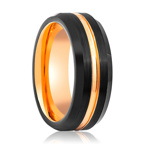 SENNA | Rose Gold Groove Tungsten Ring