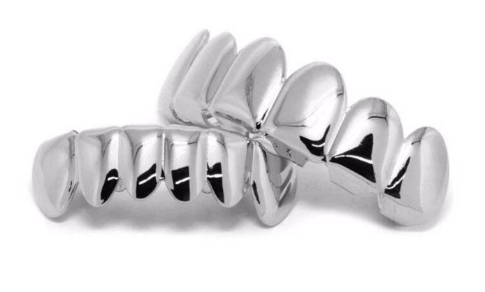 Hip Hop Rhodium Plated Plain Most Popular Teeth Grillz