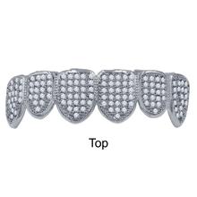 Hip Hop CZ Stone Fang Rhodium Plated Grillz