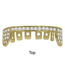 Hip Hop CZ Stone Grillz In 14K Yellow Gold Plated