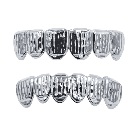 Solid Lustrous Rhodium Plated Hip Hop Grillz