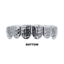 Solid Lustrous Rhodium Plated Hip Hop Grillz