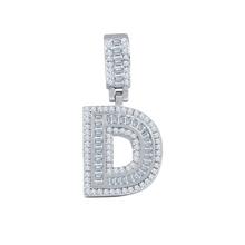 Signary Initials 925 Silver Rhodium Plated Pendant With CZ Stones