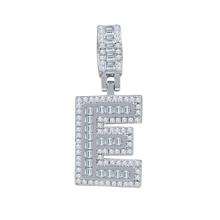 Signary Initials 925 Silver Rhodium Plated Pendant With CZ Stones