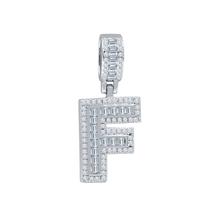 Signary Initials 925 Silver Rhodium Plated Pendant With CZ Stones