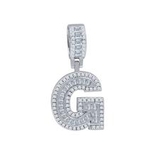 Signary Initials 925 Silver Rhodium Plated Pendant With CZ Stones