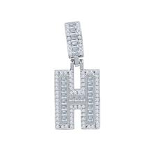 Signary Initials 925 Silver Rhodium Plated Pendant With CZ Stones