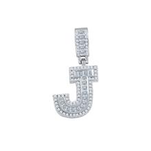 Signary Initials 925 Silver Rhodium Plated Pendant With CZ Stones