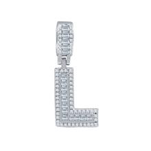 Signary Initials 925 Silver Rhodium Plated Pendant With CZ Stones