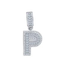 Signary Initials 925 Silver Rhodium Plated Pendant With CZ Stones