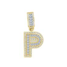 Signary Initials 925 Silver Yellow Gold Plated Pendant With CZ Stones