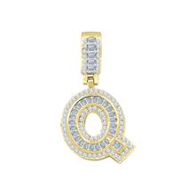 Signary Initials 925 Silver Yellow Gold Plated Pendant With CZ Stones