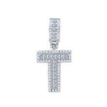 Signary Initials 925 Silver Rhodium Plated Pendant With CZ Stones