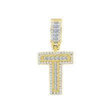 Signary Initials 925 Silver Yellow Gold Plated Pendant With CZ Stones