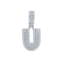 Signary Initials 925 Silver Rhodium Plated Pendant With CZ Stones