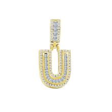 Signary Initials 925 Silver Yellow Gold Plated Pendant With CZ Stones