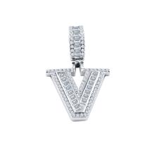 Signary Initials 925 Silver Rhodium Plated Pendant With CZ Stones