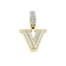 Signary Initials 925 Silver Yellow Gold Plated Pendant With CZ Stones