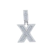 Signary Initials 925 Silver Rhodium Plated Pendant With CZ Stones