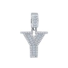 Signary Initials 925 Silver Rhodium Plated Pendant With CZ Stones