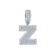 Signary Initials 925 Silver Rhodium Plated Pendant With CZ Stones