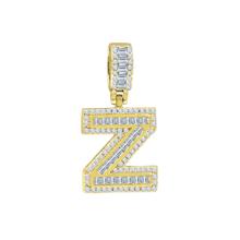 Signary Initials 925 Silver Yellow Gold Plated Pendant With CZ Stones