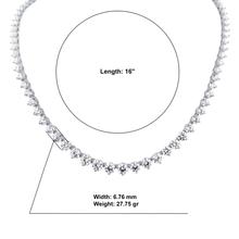 Luculentus 925 Silver Rhodium Plated Chain With Cz Stones