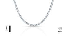 Sparkle 3Mm Choker 925 Silver Tennis Chain Rhodium Plated With White CZ Stones