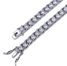 Sparkle 3Mm Choker 925 Silver Tennis Chain Rhodium Plated With White CZ Stones