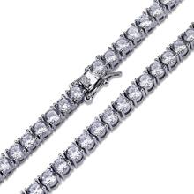 Sparkle 3Mm Choker 925 Silver Tennis Chain Rhodium Plated With White CZ Stones