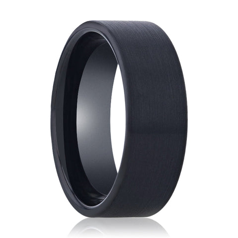 BULLET - Black Brushed Flat Tungsten Ring