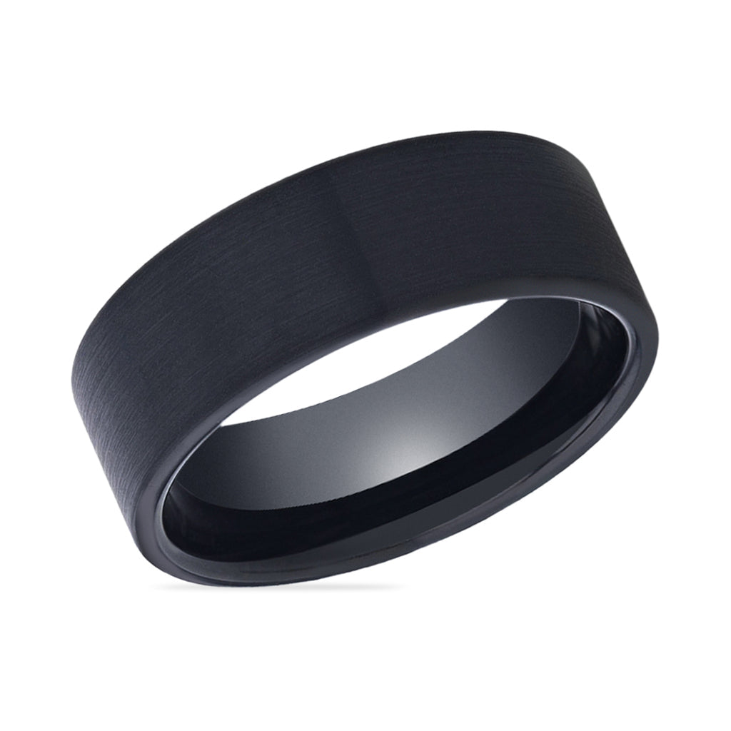 BULLET - Black Brushed Flat Tungsten Ring