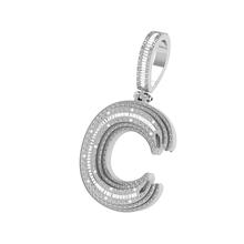 Onirique Initials 925 Sterling Silver Rhodium Plated Pendant With Diamond Stones