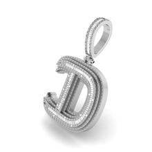 Onirique Initials 925 Sterling Silver Rhodium Plated Pendant With Diamond Stones