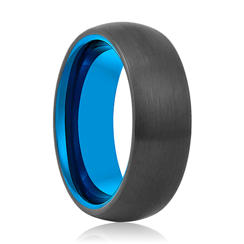 ATASI | Blue Tungsten Black Domed Ring