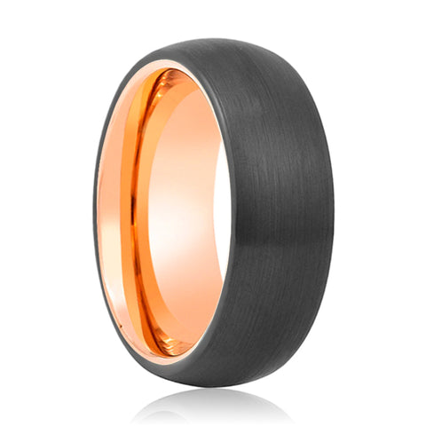 STARSKY | Rose Gold Black Domed Tungsten Ring