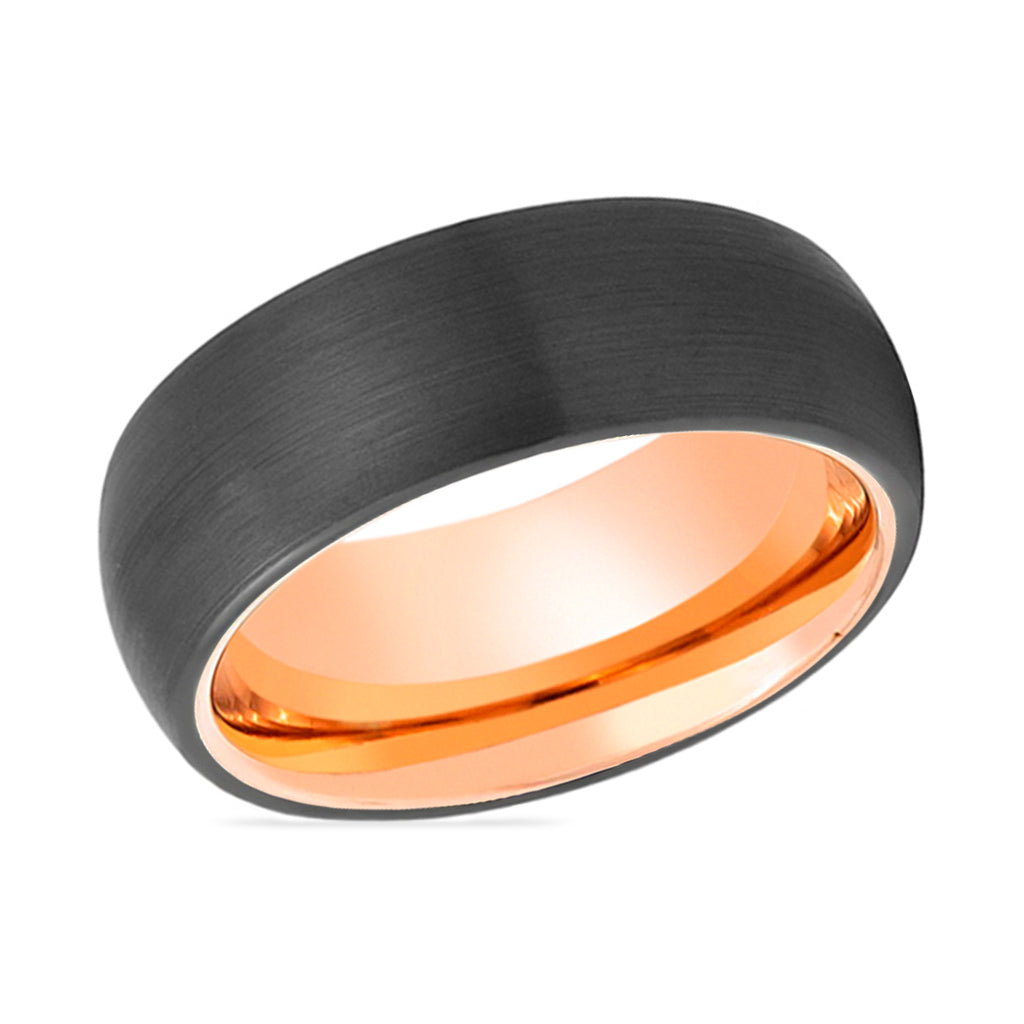 STARSKY | Rose Gold Black Domed Tungsten Ring