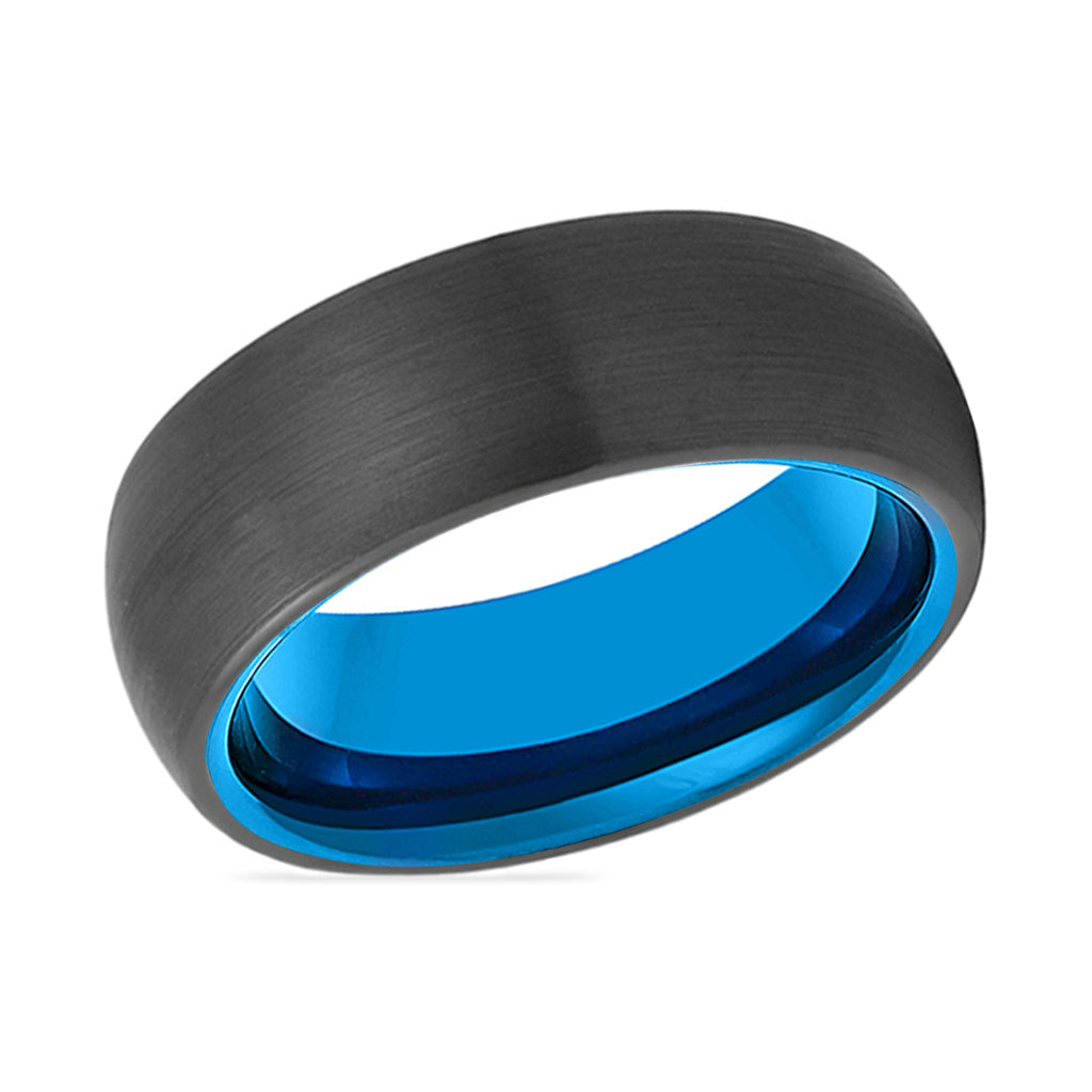 ATASI | Blue Tungsten Black Domed Ring