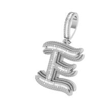 Onirique Initials 925 Sterling Silver Rhodium Plated Pendant With Diamond Stones