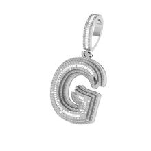 Onirique Initials 925 Sterling Silver Rhodium Plated Pendant With Diamond Stones