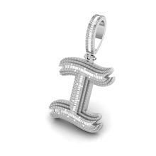 Onirique Initials 925 Sterling Silver Rhodium Plated Pendant With Diamond Stones