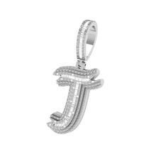 Onirique Initials 925 Sterling Silver Rhodium Plated Pendant With Diamond Stones