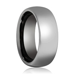 IVORY Shiny Dark Gray Classic Domed Ring for Men