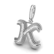 Onirique Initials 925 Sterling Silver Rhodium Plated Pendant With Diamond Stones